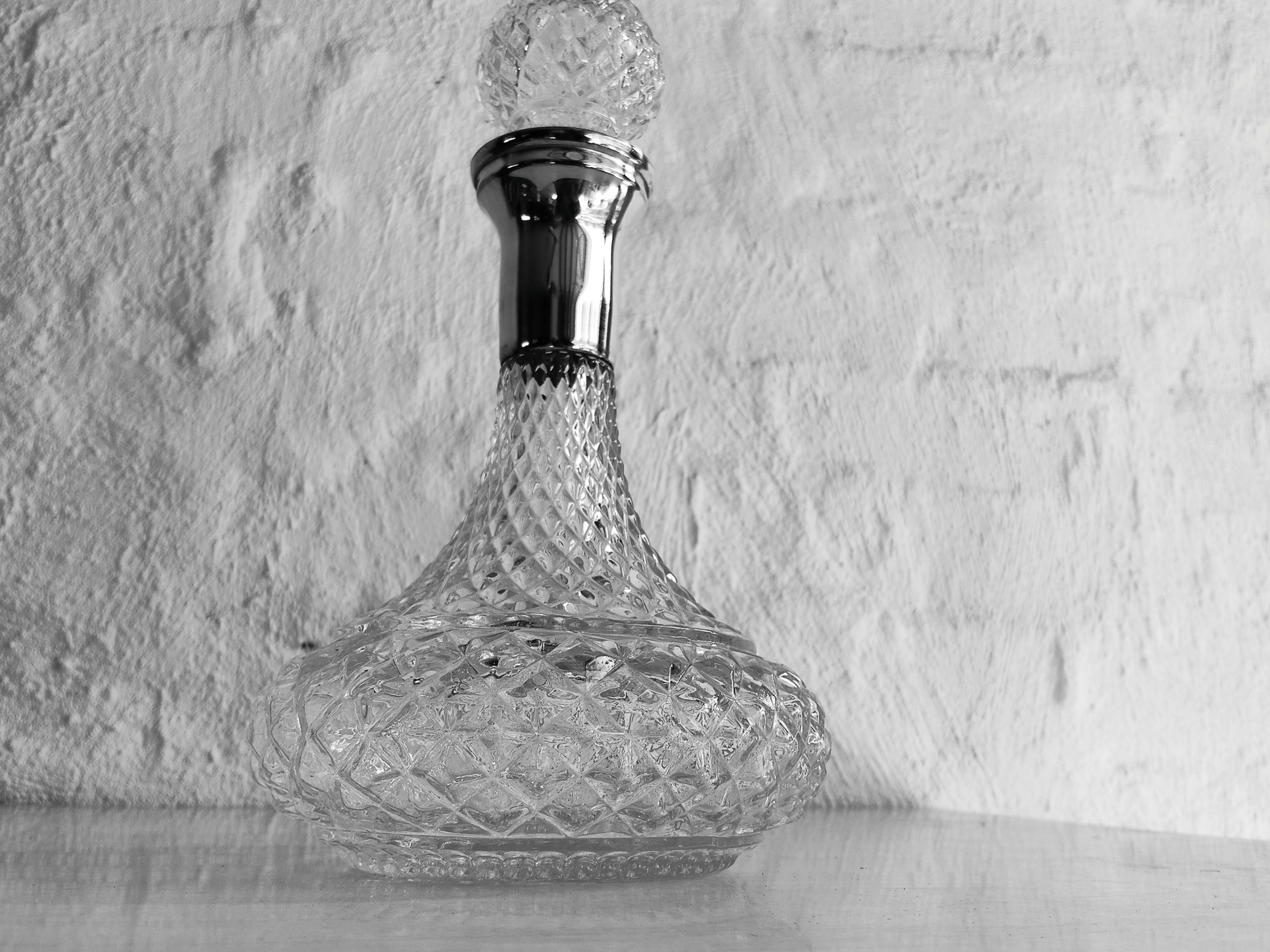 Ship Decanter with Silver Plated Collar