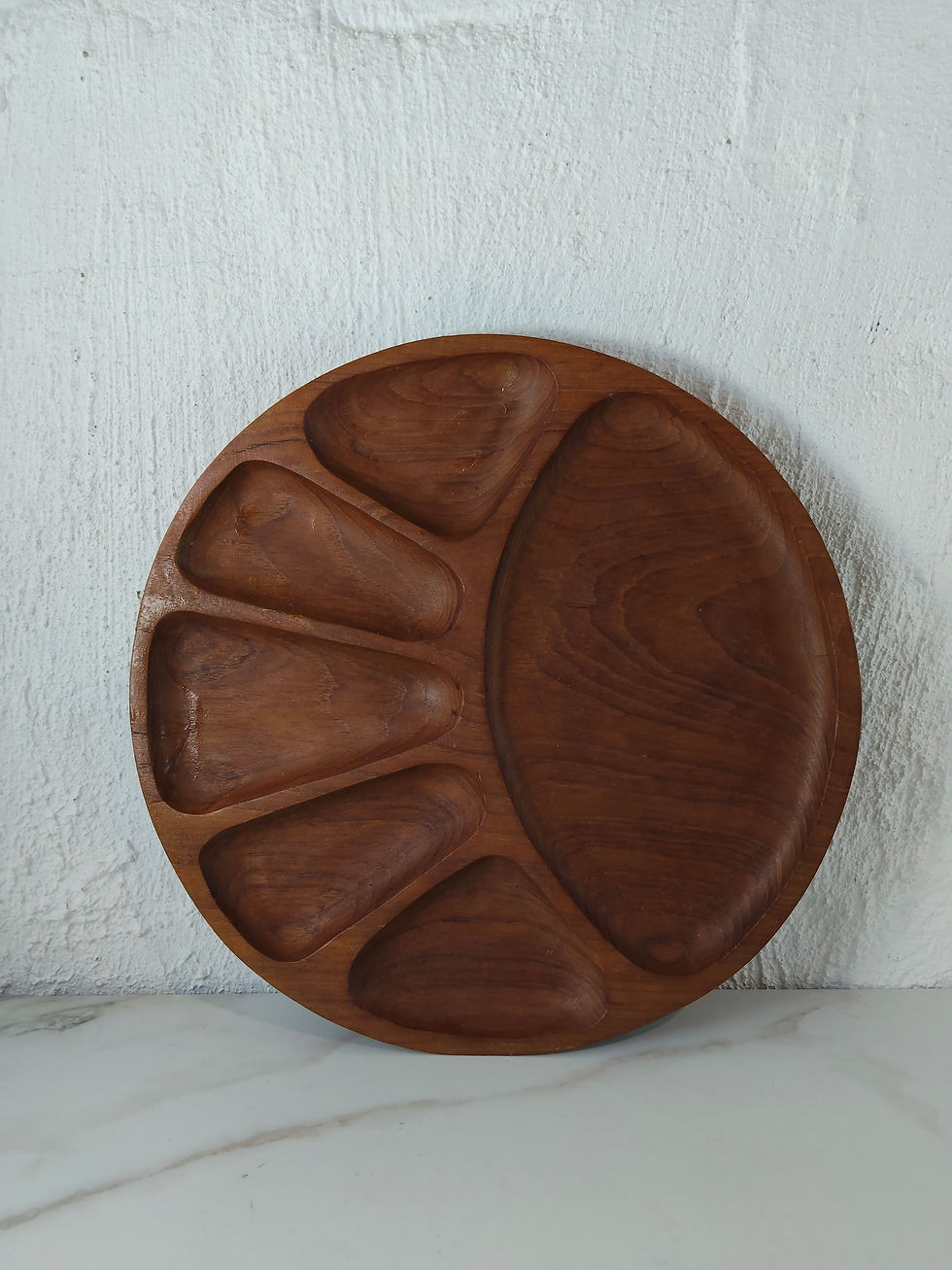 Thumbnail: MCM Sectioned Teak Wood Plate 