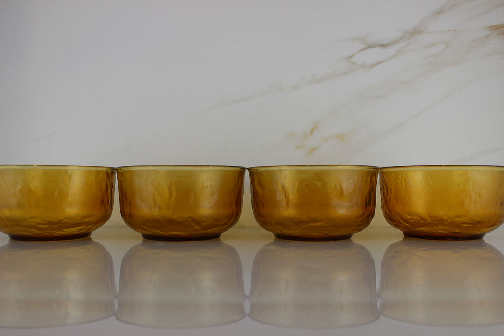 Thumbnail: Vintage Arcoroc Sierra Yellow Bowl + 4 Smaller Bowls