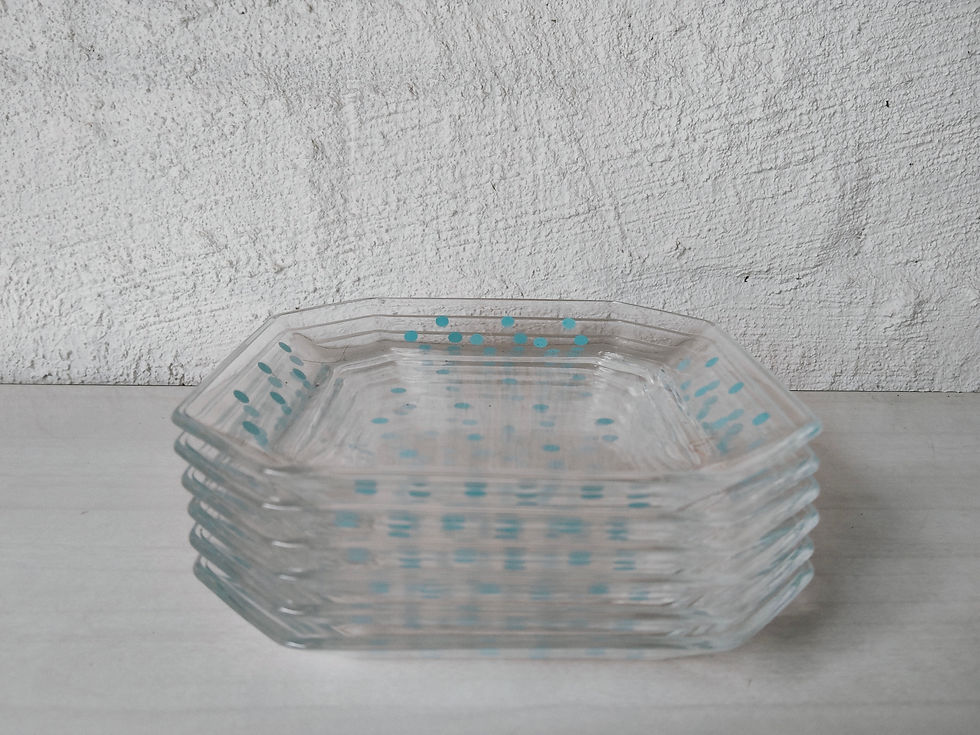 Thumbnail: 6 x Polka Dot Glass Plates - Japan