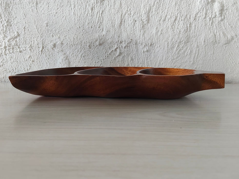 Thumbnail: Mid Century 3 Section Teak Serving Tray 