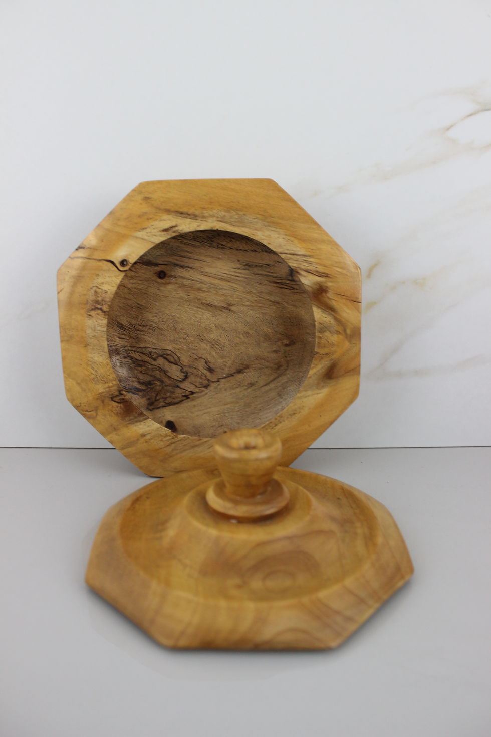 Thumbnail: Vintage Wood Turned Lidded Bowl