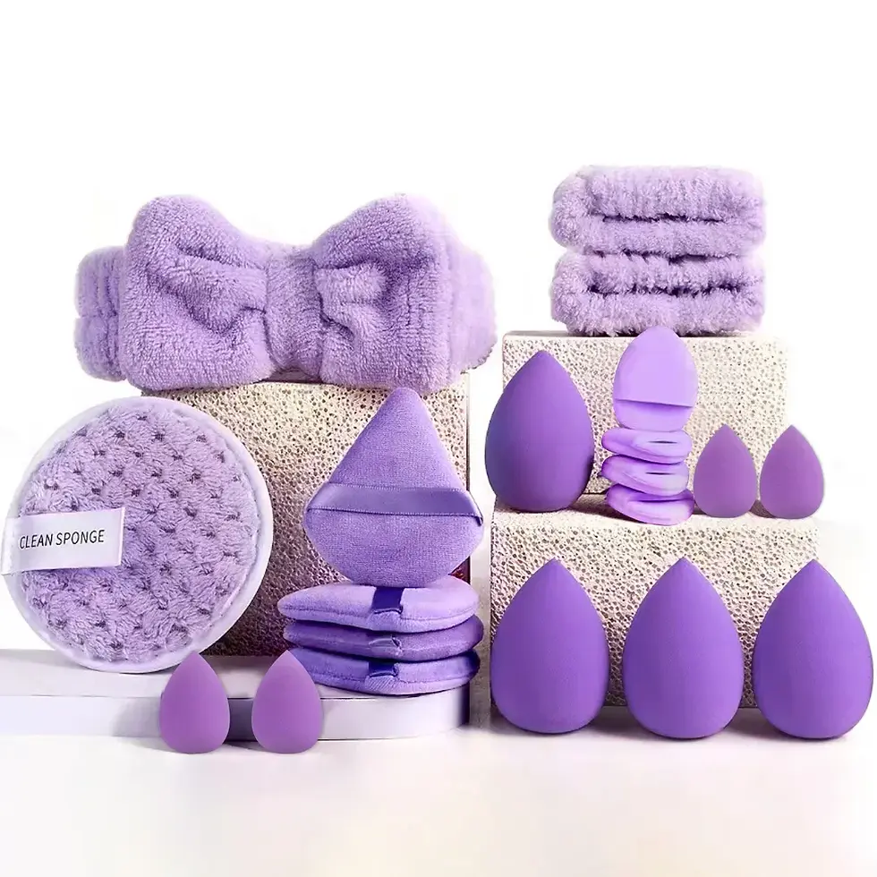 Thumbnail: 33pcs beauty set makeup kit  large and small beauty sponges for flawless makeup 