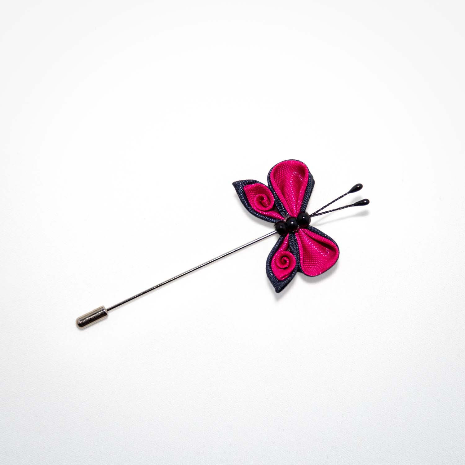 Black & Magenta Small Butterfly Lapel Pin