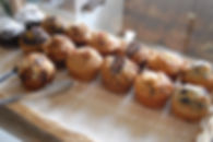 vegan muffins on display at the cafe