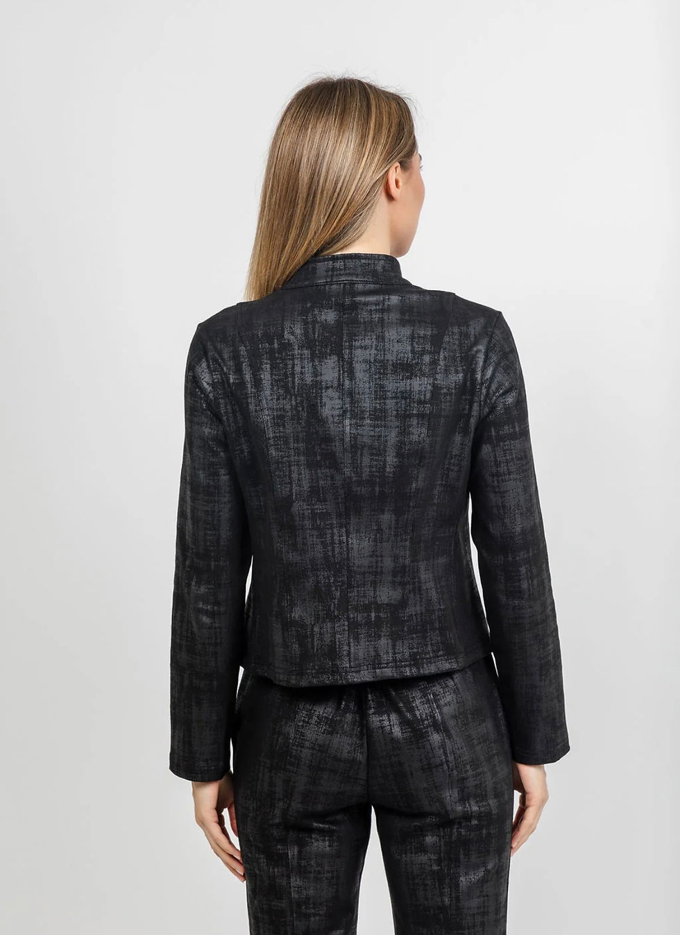 Thumbnail: Olivia - Foil Painted Black Denim Jacket