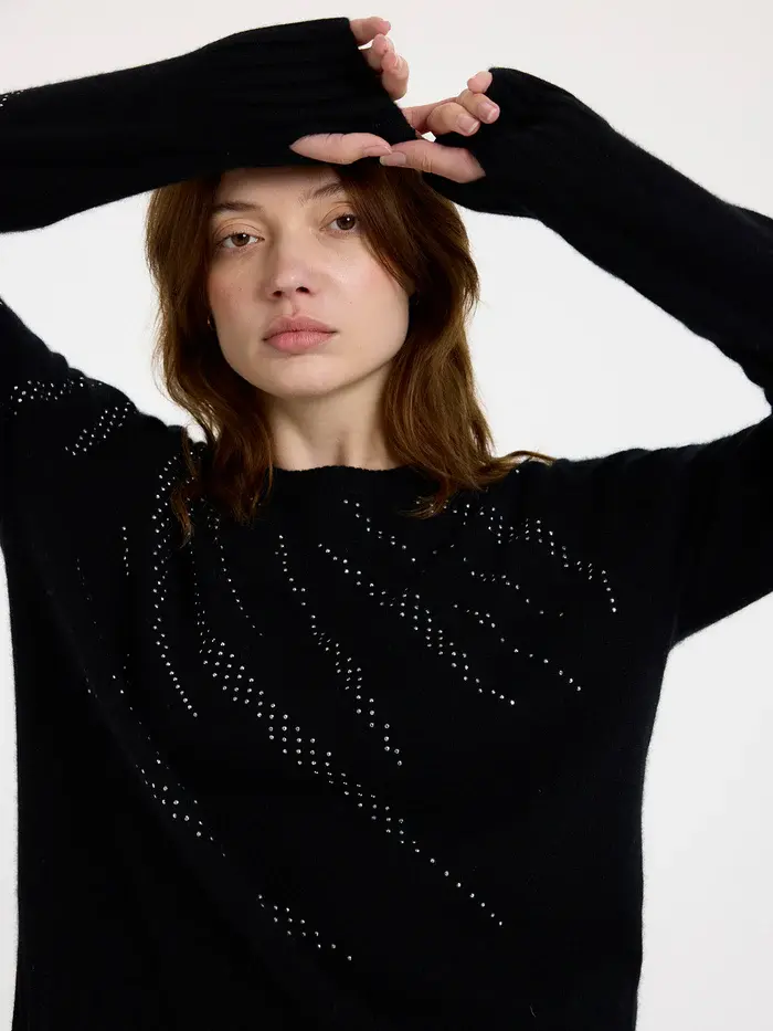 Thumbnail: Brodie Cashmere - Hotfix Zebra Cashmere Crewneck Pullover 