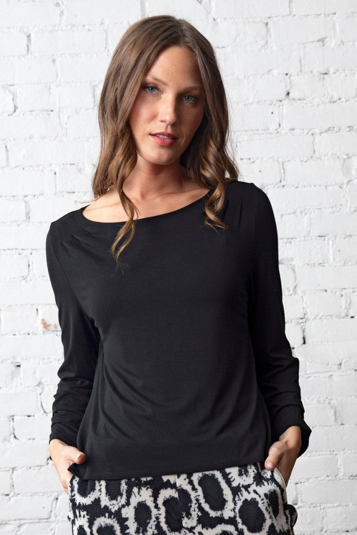 Thumbnail: Olivia - Foundation Knits Pleated Top