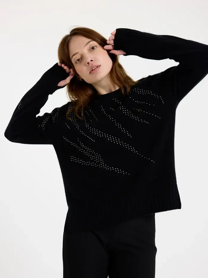 Thumbnail: Brodie Cashmere - Hotfix Zebra Cashmere Crewneck Pullover 