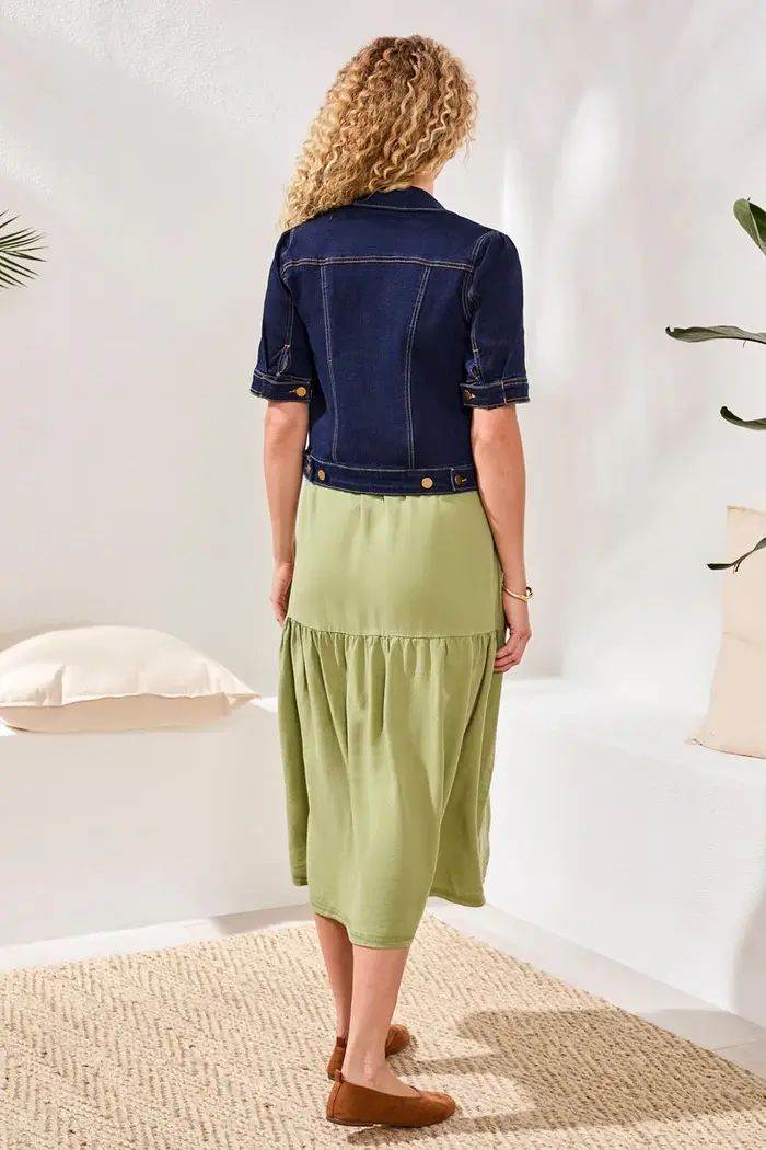 Thumbnail: Tribal - Comfort Strech Elbow-Sleeve Denim Jacket 