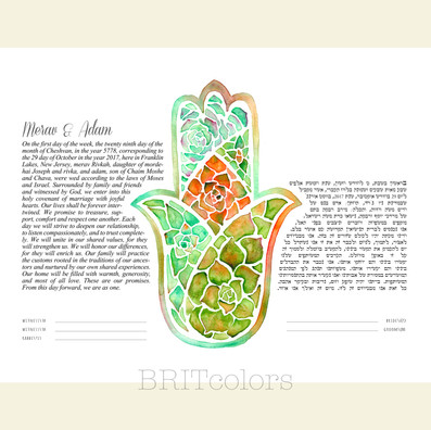Succulent Hamsa Ketubah