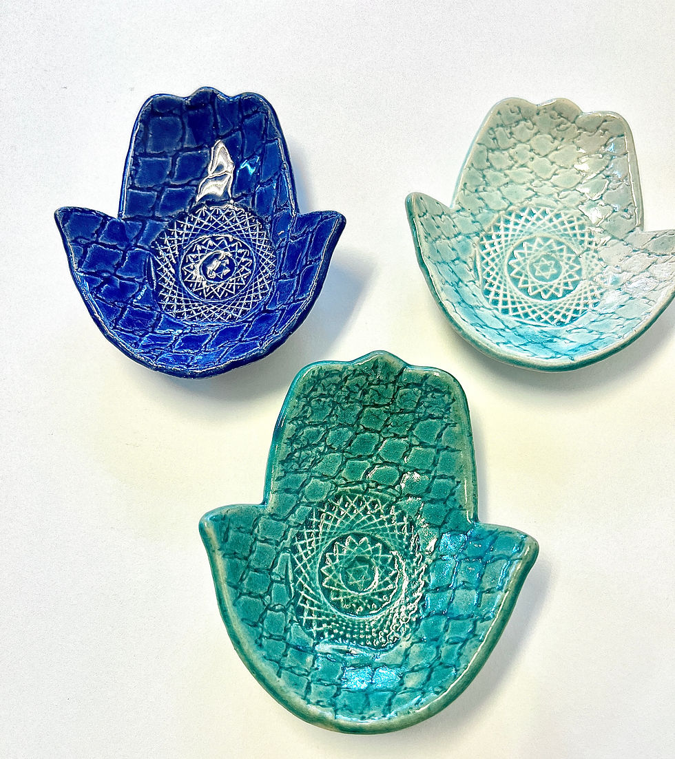 Thumbnail: Set of 3 Ceramic Hamsa Hand Dish