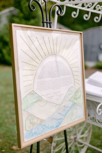 "Sunset & Mountains" custom ketubah