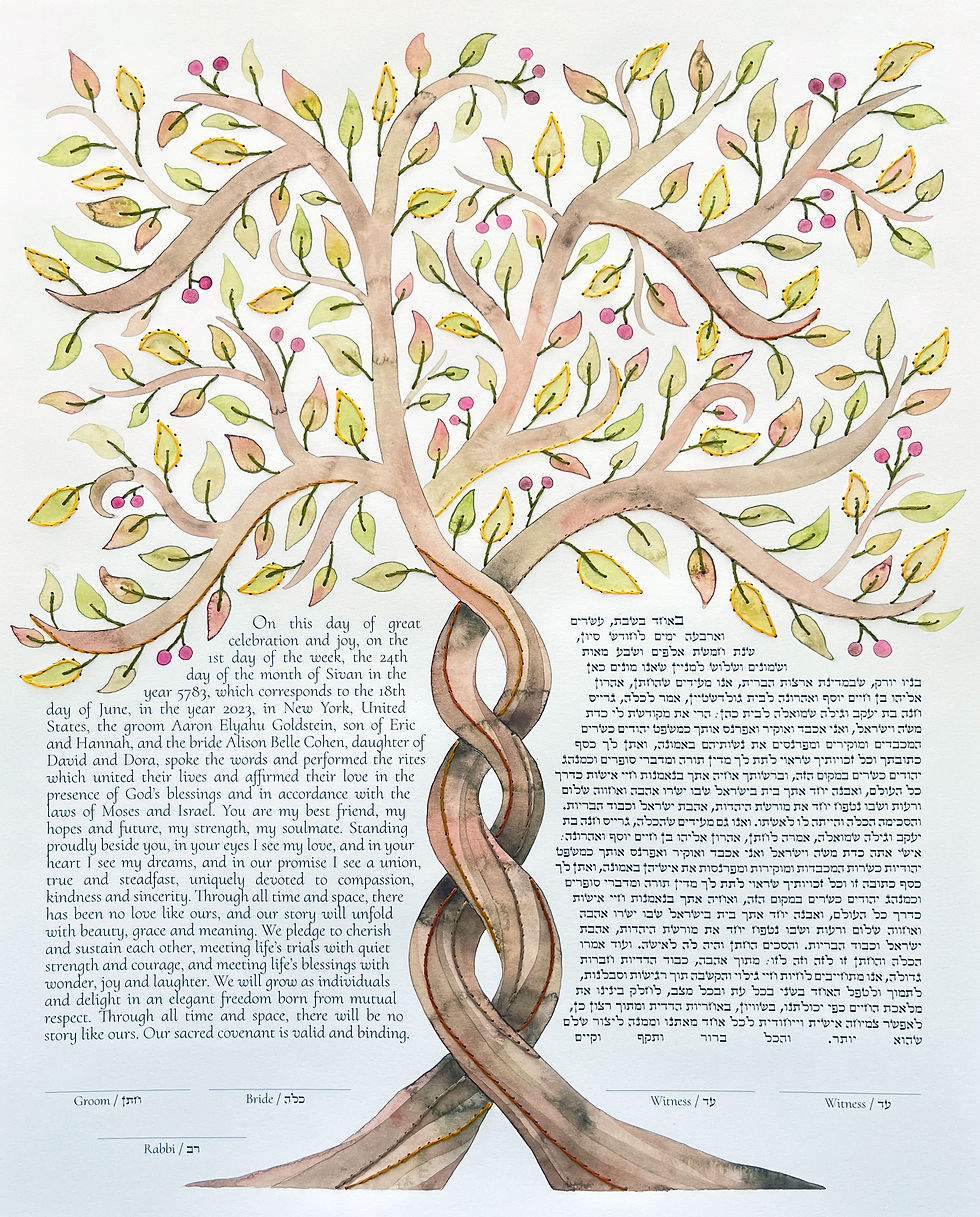 Thumbnail: "Tree of Life" Embroidered Ketubah