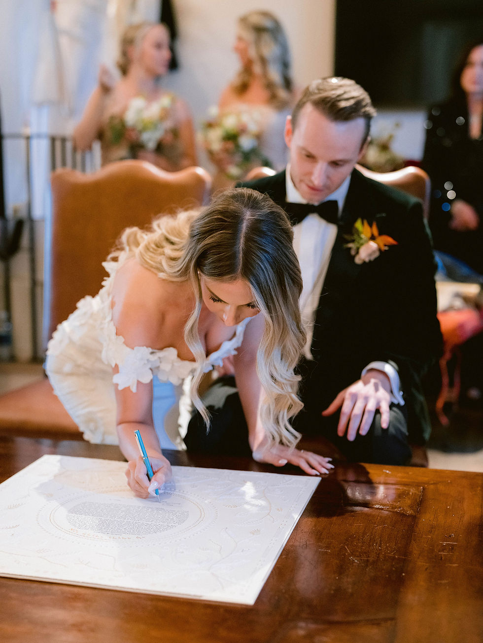 Thumbnail: White & Gold Garden Embroidered Ketubah