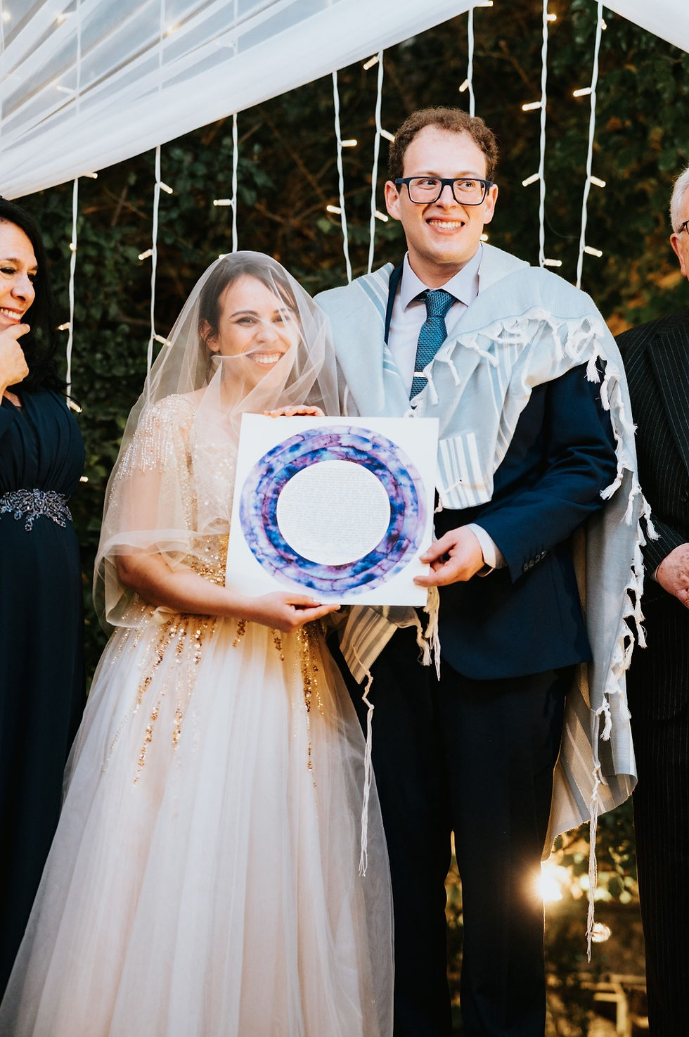 Thumbnail: "Purple Rings" Handmade or Print Watercolor Ketubah