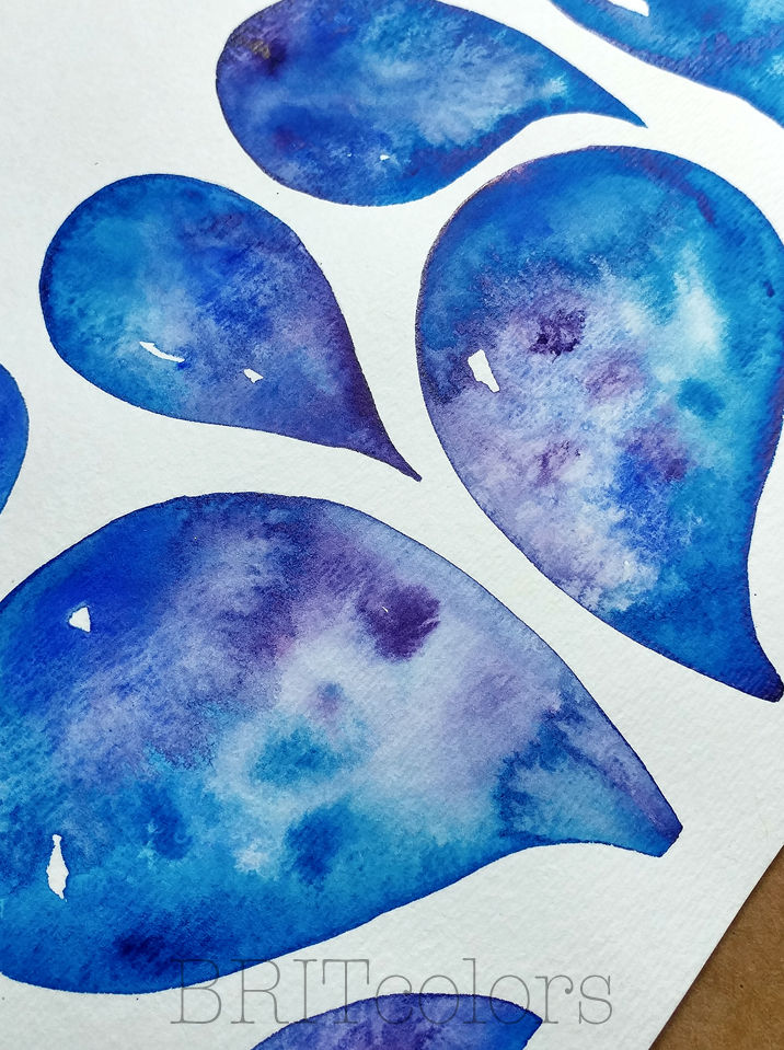 Thumbnail: "Deep Purple Drops" Handmade Watercolor Ketubah