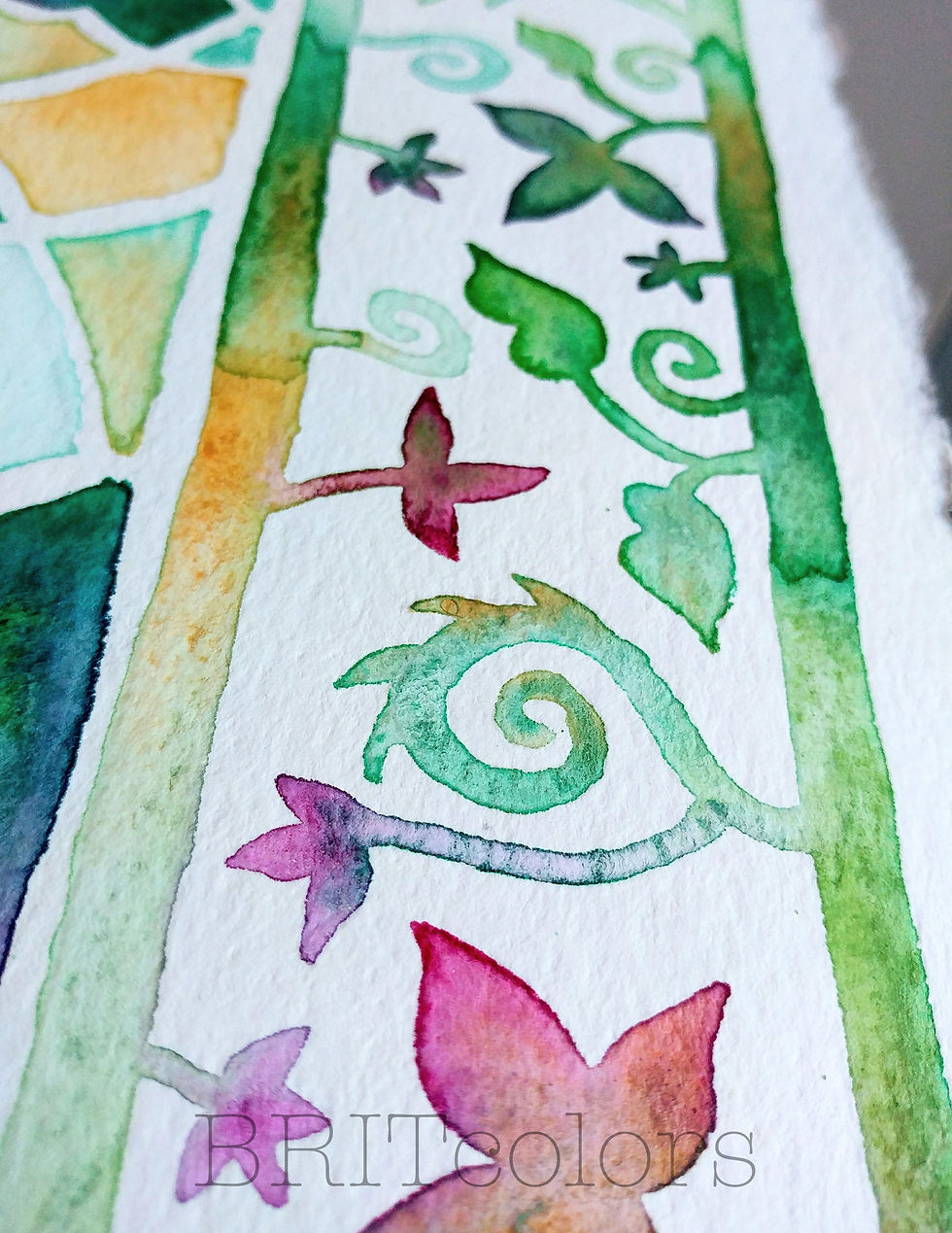 Thumbnail: "Stained Glass" Handmade Watercolor Ketubah
