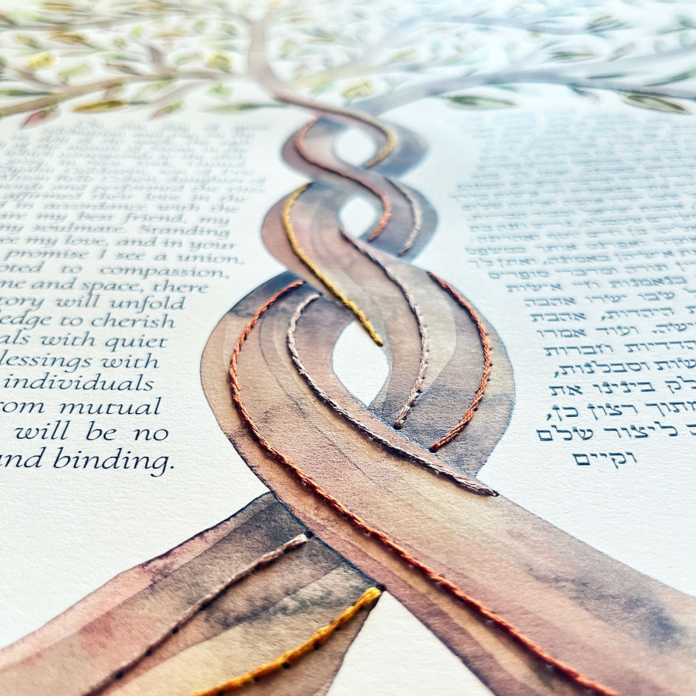 Thumbnail: "Tree of Life" Embroidered Ketubah