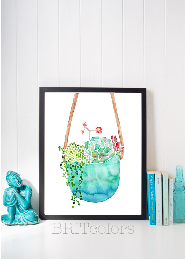 Hanging Succulent Planter Print
