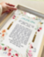 Framed "Wildflowers" Shabbat Candle Lighting Blessing