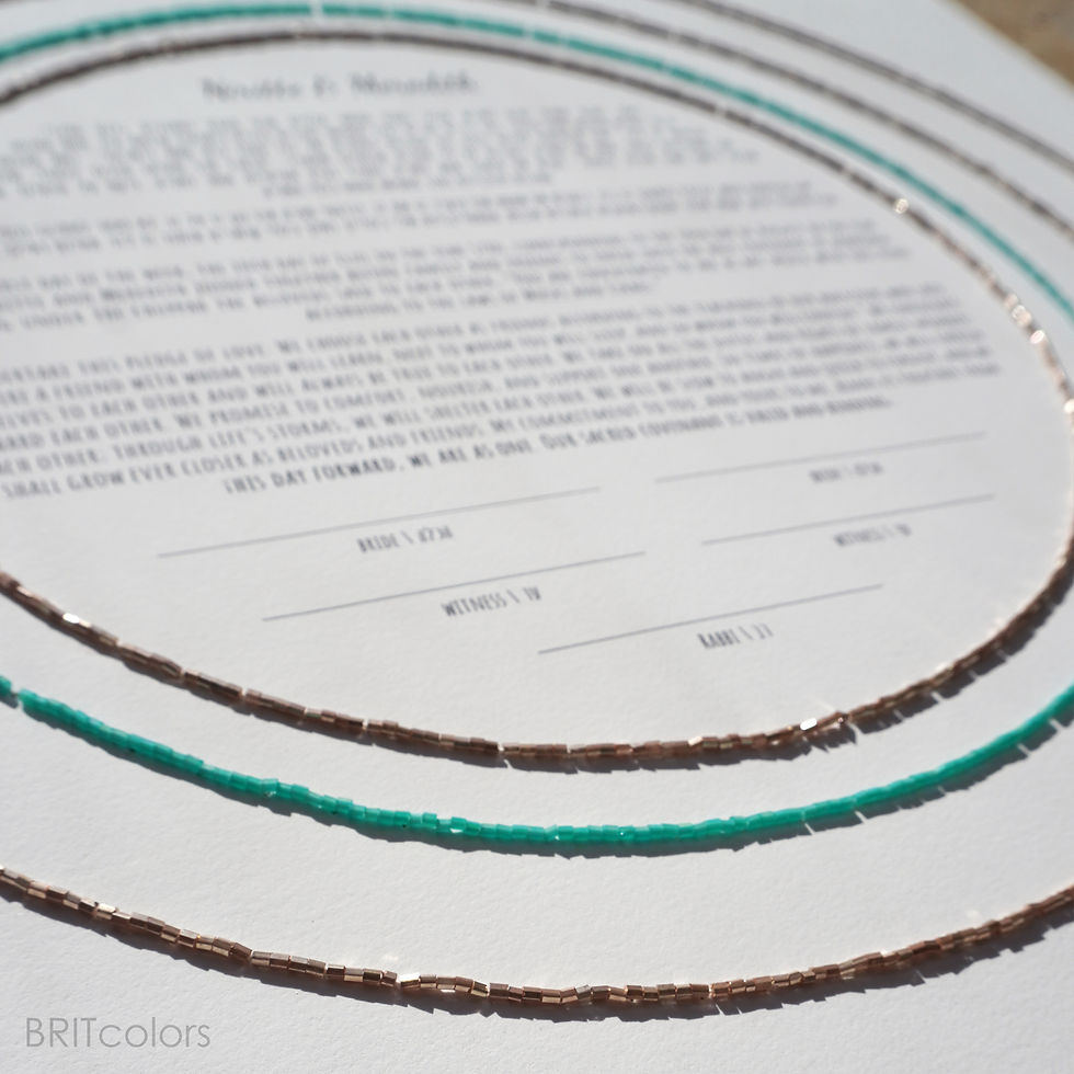 Thumbnail: Golden Turquoise Delphi Beaded Ketubah