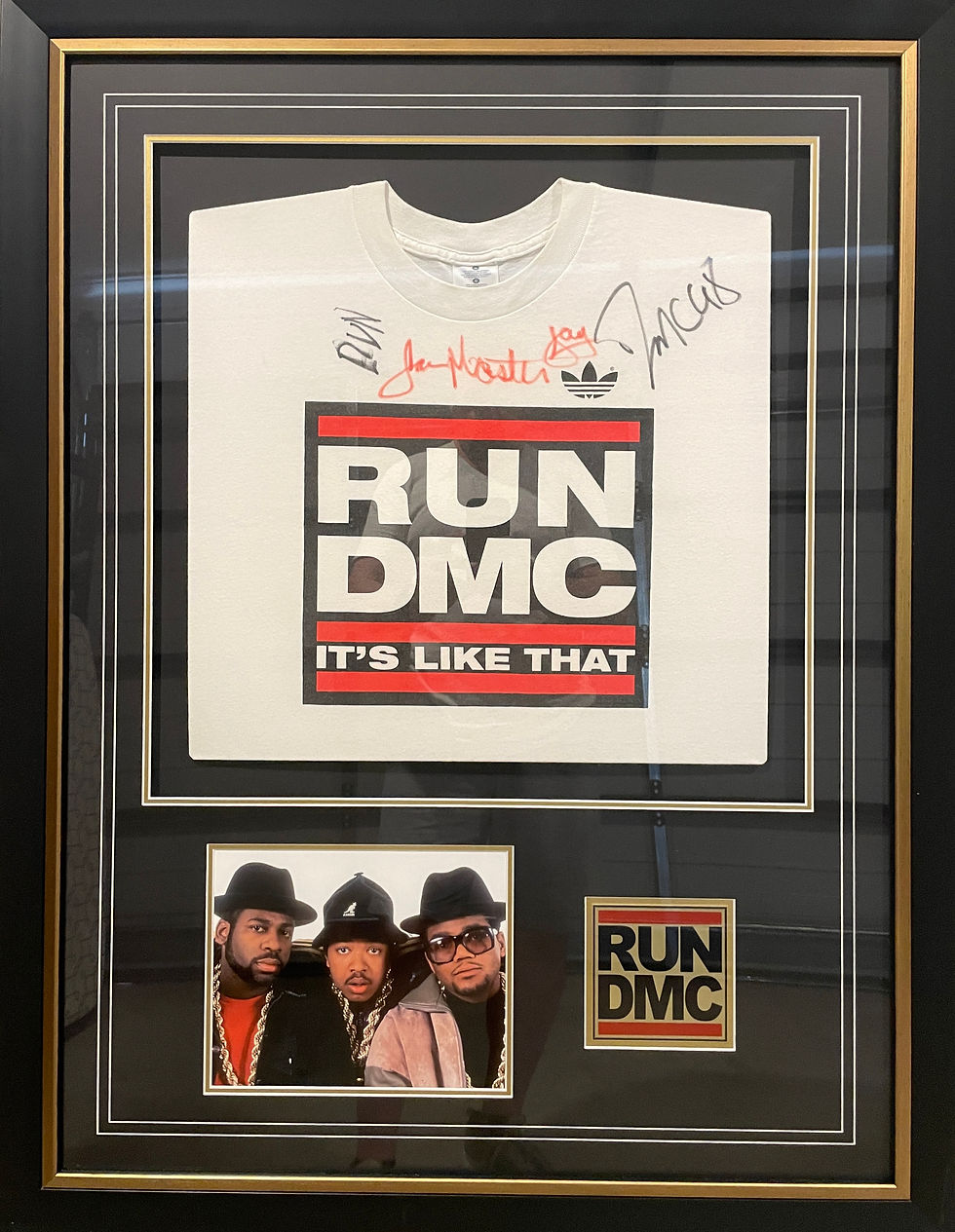 RUN DMC signed T-Shirt Framed
