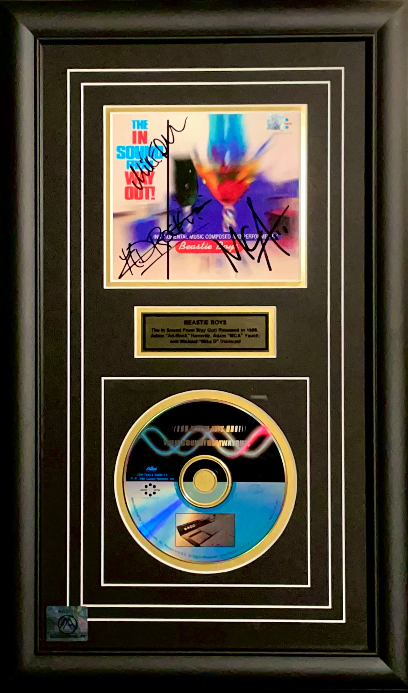 The Beastie Boys Signed CD Cover 'The In Sound from Nowhere Out!'