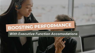 Boosting workplace performance with executive function accommodations, showing two professionals collaborating in a modern office environment