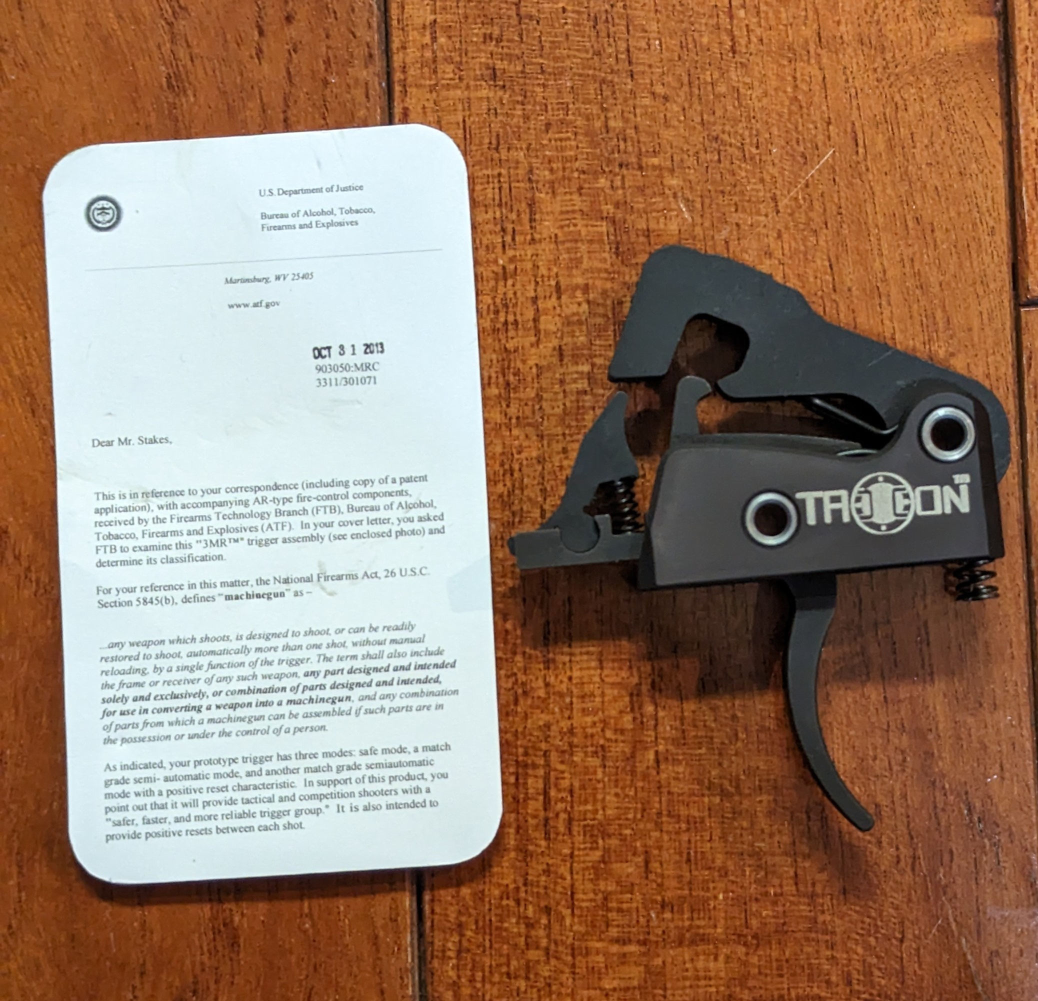 Tac Con 3MR Trigger ATF approved rapid fire