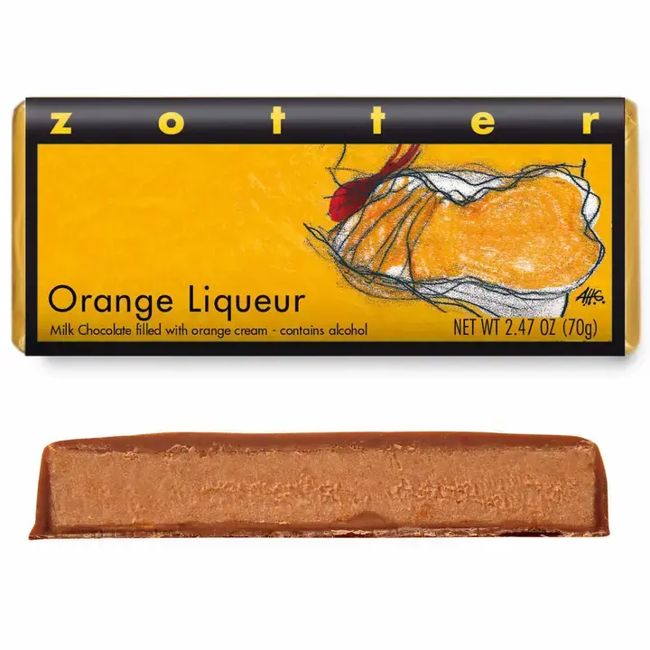 Zotter Orange Liqueur Chocolate Bar