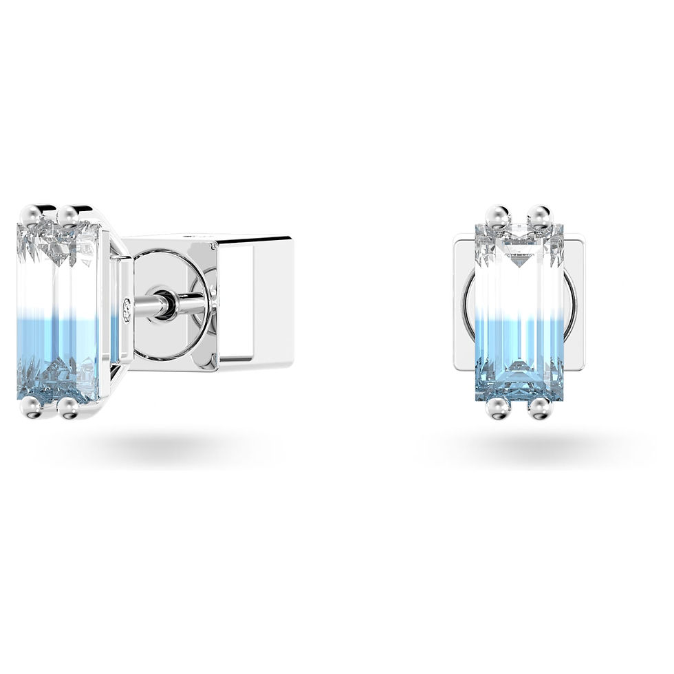 Miniatura: Swarovski - ORECCHINI A LOBO STILLATAGLIO CUSHION, BLU, PLACCATO RODIO 5639132