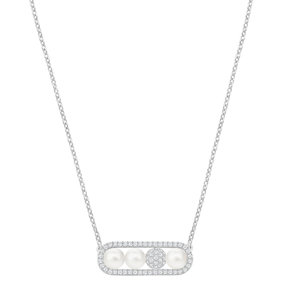 Swarovski - COLLANA FUNDAMENTAL, BIANCO, PLACCATURA RODIO 5276070