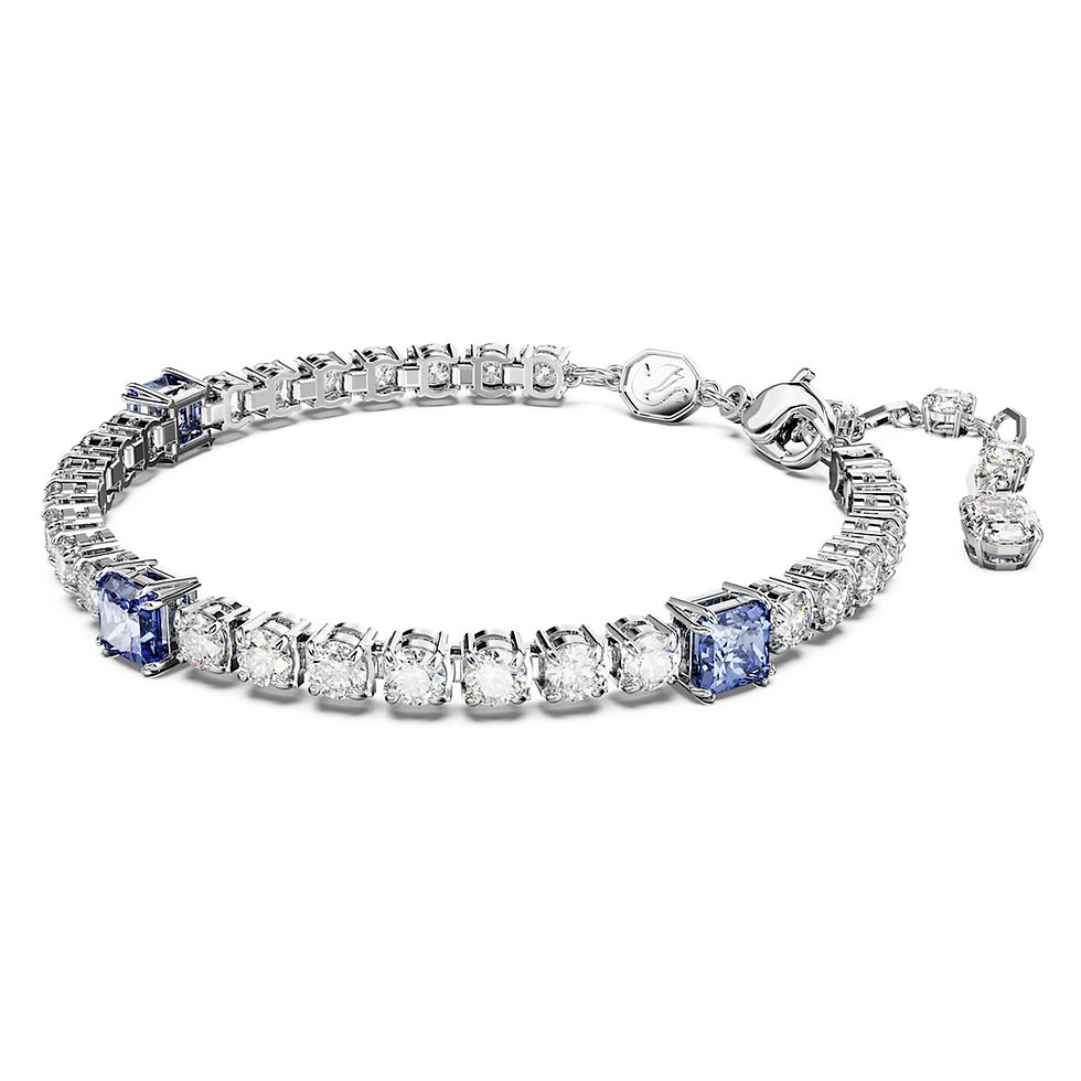 Miniatura: Swarovski -    BRACCIALETTO MATRIX TENNIS TAGLIO MISTO, BLU, PLAC RODIO 5666426