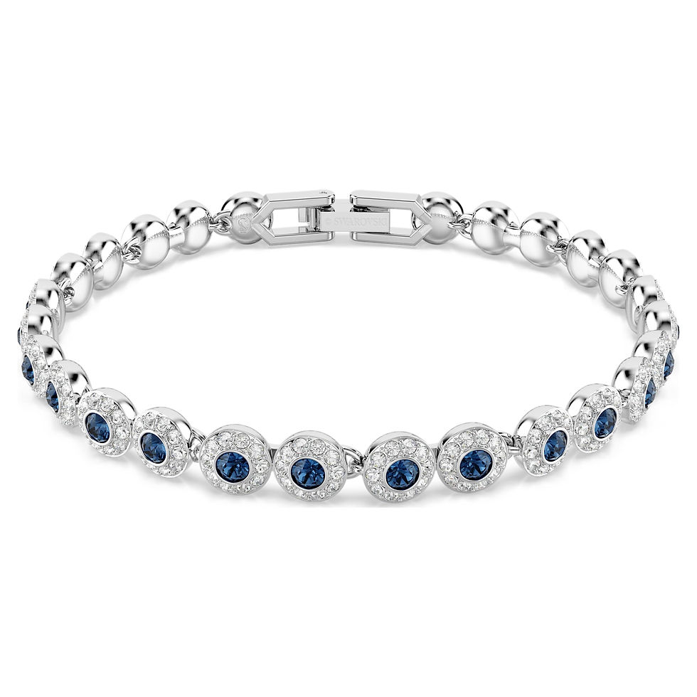 Swarovski - BRACCIALETTO UNA ANGELIC, TAGLIO ROUND, BLU, PLACCATO RODIO 5733401
