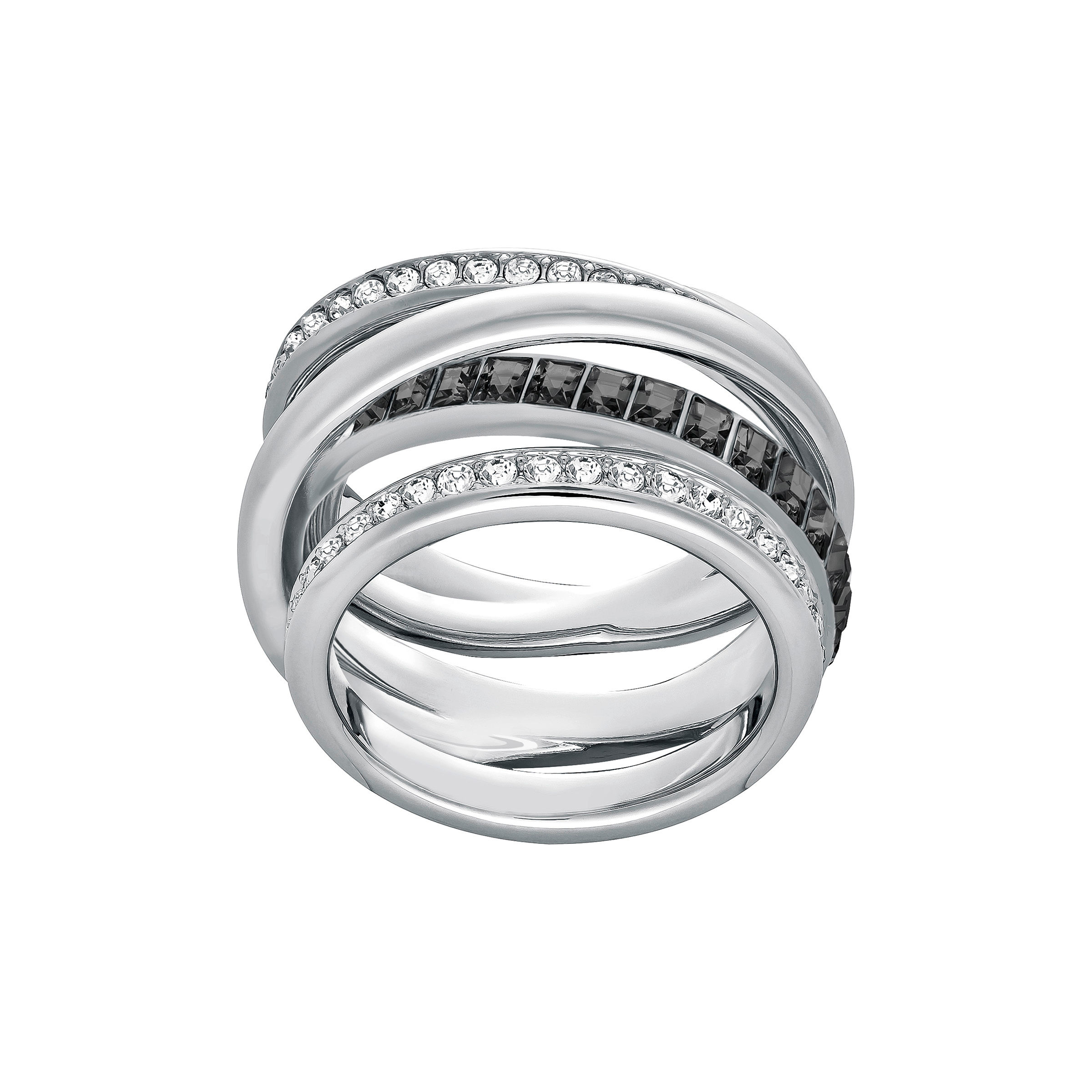 Swarovski – ANELLO DYNAMIC, NERO, PLACCATURA RODIO 5202250