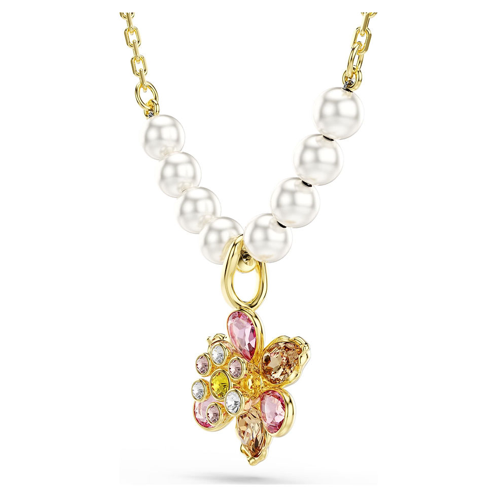 Miniatura: Swarovski -  PENDENTE IDYLLIA, CRYSTAL PEARL, FIORE, PLAC COLOR ORO 5723140