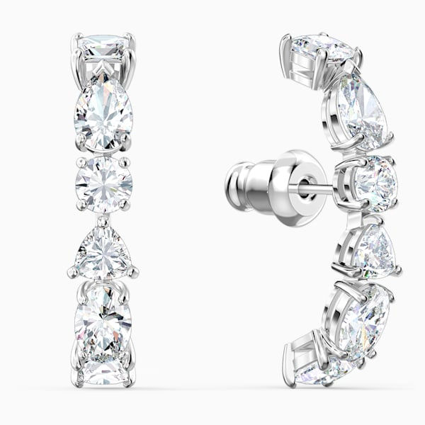 Miniatura: Swarovski - ORECCHINI TENNIS DELUXE MIXED, BIANCO, PLACCATO RODIO 5563322