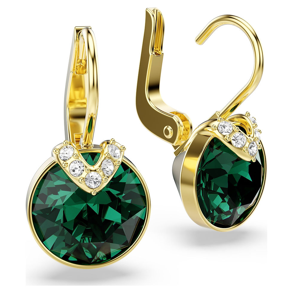 Miniatura: Swarovski -  ORECCHINI BELLA V, TAGLIO ROUND, VERDI, PLAC COLOR ORO 5735389