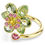 Miniatura: Swarovski -  ANELLO APERTO IDYLLIA, FIORE, VERDE, PLACCATO COLOR ORO 5720297