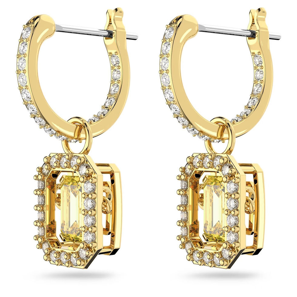 Miniatura: Swarovski - ORECCHINI PENDENTI MILLENIA TAGLIO OTTAGONALE, GIALLI, PLAC C5641169