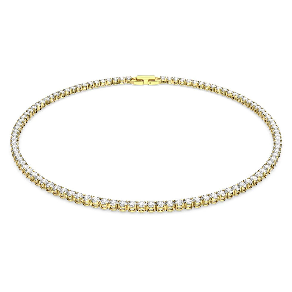 Swarovski - COLLANA TENNIS DELUXE TAGLIO TONDO, BIANCO, PLACCATO COL ORO 5511545