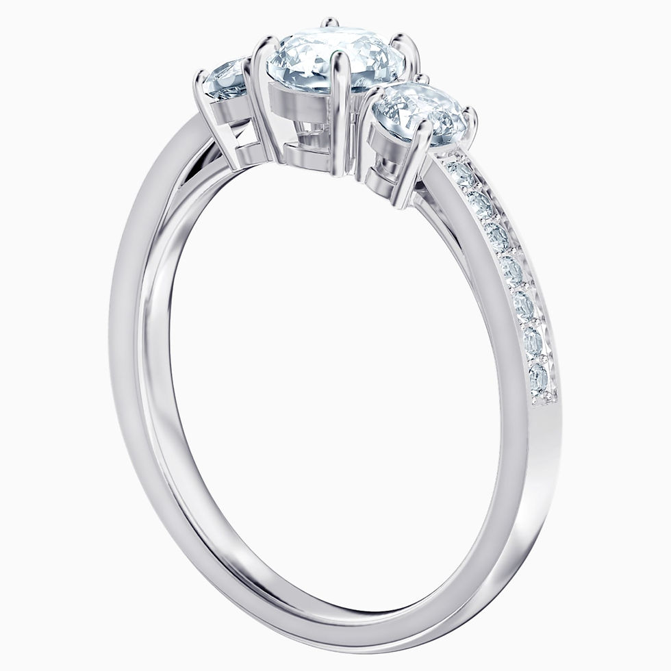 Miniatura: Swarovski - ANELLO ATTRACT TRILOGY ROUND, BIANCO, PLACCATURA RODIO 5448901