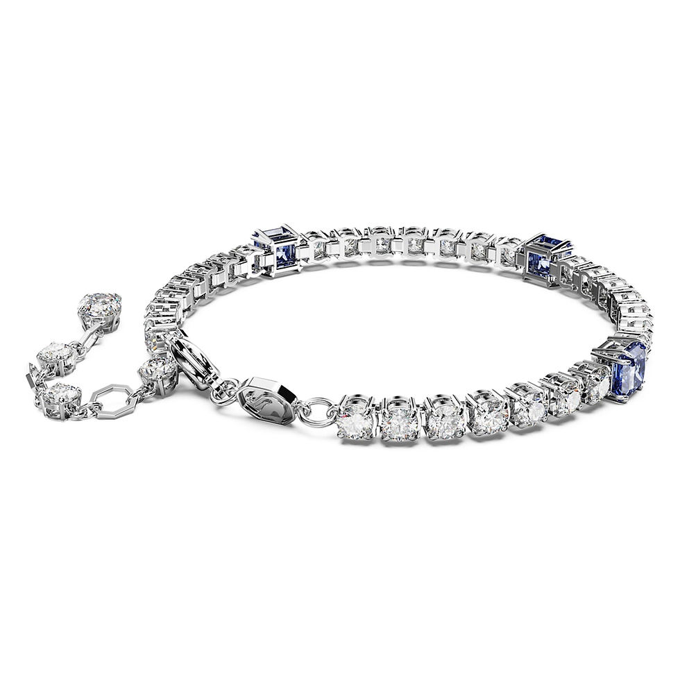 Miniatura: Swarovski -    BRACCIALETTO MATRIX TENNIS TAGLIO MISTO, BLU, PLAC RODIO 5666426