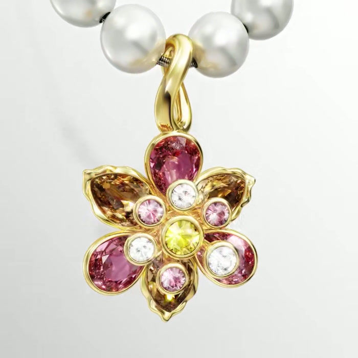 Miniatura: Swarovski -  PENDENTE IDYLLIA, CRYSTAL PEARL, FIORE, PLAC COLOR ORO 5723140