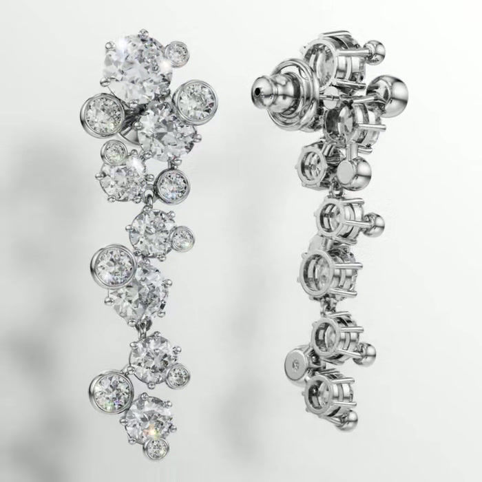 Miniatura: Swarovsky -  ORECCHINI CONSTELLA, TAGLIO MISTO, BIANCHI, PLACCATO RODIO 5732252