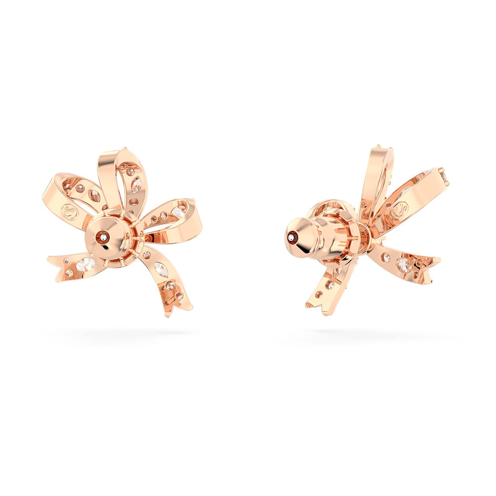 Miniatura: Swarovski - ORECCHINI VOLTA FIOCCO, PICCOLI, BIANCHI,PLAC COLOR ORO ROSA 5647572