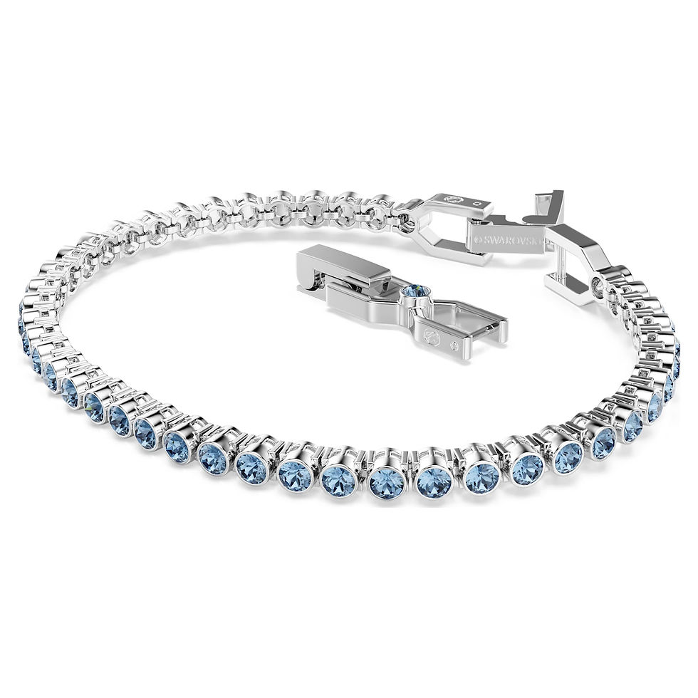 Miniatura: Swarovski -  BRACCIALE TENNIS IMBER EMILY, TAGLIO ROUND, BLU, PLAC RODIO 5734239