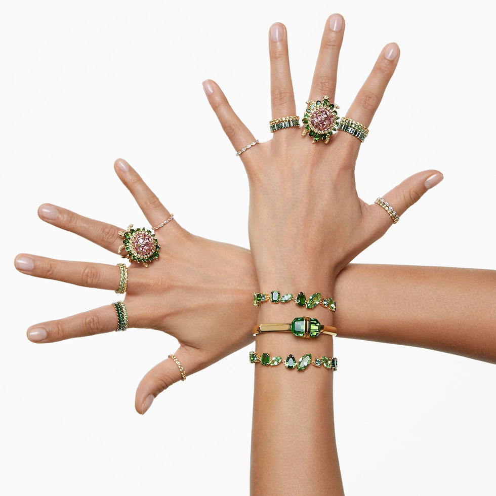 Miniatura: Swarovski -  BRACCIALETTO GEMATAGLIO MISTO, VERDE, PLACCATO COLOR ORO 5652822