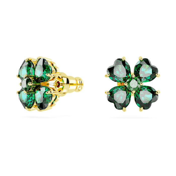 Miniatura: Swarovski - ORECCHINI A LOBO IDYLLIA QUADRIFOGLIO, VERDI, PLAC COLOR ORO 5666236